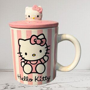 Sanrio Hello Kitty Striped Mug with Lid‎